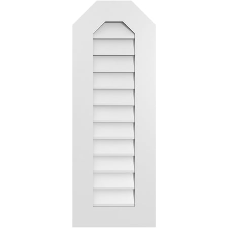 Octagonal Top Surface Mount PVC Gable Vent W/ 3-1/2W X 1P Standard Frame, 14W X 38H